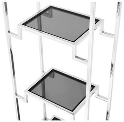 Casa Padrino armario de estantería plata / negro 45,5 x 25,5 x H. 221 cm - Mueble de Sala de Estar de Lujo