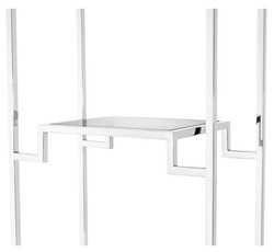 Casa Padrino armario de estantería plata / negro 45,5 x 25,5 x H. 221 cm - Mueble de Sala de Estar de Lujo