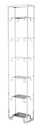 Casa Padrino armario de estantería plata / negro 45,5 x 25,5 x H. 221 cm - Mueble de Sala de Estar de Lujo