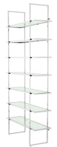 Casa Padrino Luxus Regalschrank Silber 120,5 x 40 x H. 253 cm - Luxus Möbel