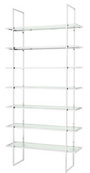 Casa Padrino armoire étagère de luxe argent 120,5 x 40 x H. 253 cm - Meubles de Luxe
