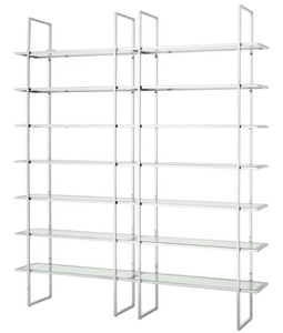 Casa Padrino armario de estantería de lujo plata 220 x 40 x H. 253 cm - Calidad de Lujo