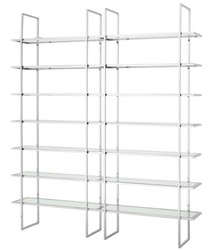 Casa Padrino armario de estantería de lujo plata 220 x 40 x H. 253 cm - Calidad de Lujo