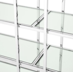 Casa Padrino armario de estantería de lujo plata 220 x 40 x H. 253 cm - Calidad de Lujo