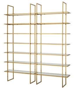 Casa Padrino armario de estantería de lujo oro 220 x 40 x H. 253 cm - Calidad de Lujo