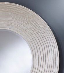Casa Padrino salon miroir mural blanc perle Ø 109 cm - Accessoires de Salon de Luxe