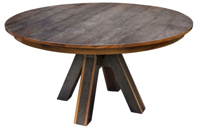 Casa Padrino Esstisch Dunkelbraun / Schwarz Ø 150 x H. 77 cm - Luxus Esszimmermöbel