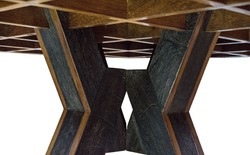 Casa Padrino tavolo da pranzo marrone scuro / nero Ø 150 x H. 77 cm - Mobili di Lusso per la Sala da Pranzo