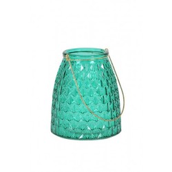 Casa Padrino Glass Tealight Holder Design Candle Holder in Dark Green / Gold - Ø13x15 cm Casa Padrino Glass Tealight Holder Design Candle Holder in Dark Green / Gold - Ø13x15 cm