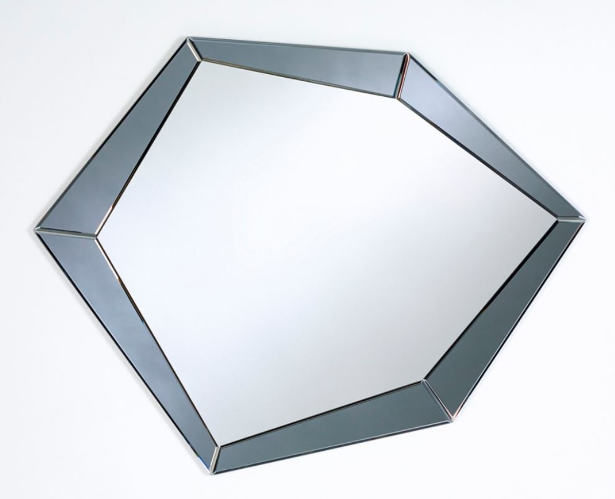 Casa Padrino Luxus Designer Spiegel Polygon Grey Grau wandspiegel, luxus wandspiegel, luxus spiegel, art deko, art deko spiegel, luxus spiegel, designer spiegel, casa padrino spiegel, hotel möbel, luxus möbel