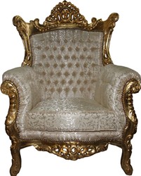 Casa Padrino Poltrona barocca "Al Capone" Mod3 Mobili crema / oro - Stile antico - Edizione limitata