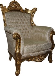 Casa Padrino Poltrona barocca "Al Capone" Mod3 Mobili crema / oro - Stile antico - Edizione limitata