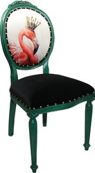 Casa Padrino Baroque Luxury Dining Chair Without Armrests Swan With Crown With Bling Bling Rhinestones - Designer Chair - Limited Edition Casa Padrino Baroque Luxury Dining Chair Without Armrests Swan With Crown With Bling Bling Rhinestones - Designer Chair - Limited Edition