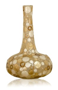 Casa Padrino vaso deco realizzato con conchiglie Ø 26 x H. 43 cm - Anelli e Punte
