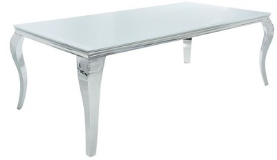 casa padrino luxus esstisch weiss silber modern barock