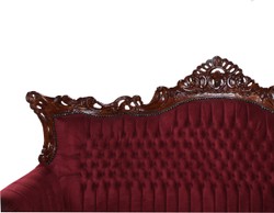 Casa Padrino Baroque 3 seater sofa Master in Bordeaux / Brown - Living room furniture Couch Lounge - Limited Edition