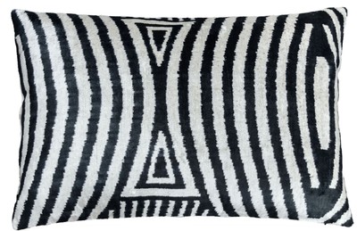 Casa Padrino Luxus Kissen Mod2 Schwarz / Weiß 60 x 40 cm - Wohnzimmer Deko Accessoires