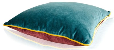 Casa Padrino Wohnzimmer Deko Kissen 2er Set Lila / Türkis / Gelb 50 x 50 cm - Luxus Kollektion