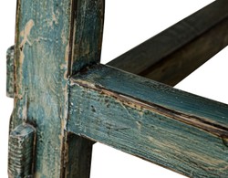 Casa Padrino Mesa de centro estilo rústico en madera de pino azul antiguo 140 x 54 x H. 43 cm