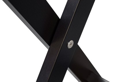 Casa Padrino Luxus Kofferständer Gepäckablage aus Buchenholz und Kunstleder in Schwarz 70 x 41 x H. 61 cm