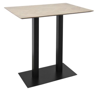 Casa Padrino Tavolo da bar di lusso in legno di quercia e acciaio naturale / nero - 110 x 70 x H. 101 cm