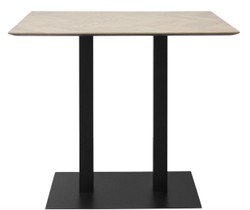 Casa Padrino Table de bar de luxe en bois de chêne et acier naturel / noir - 110 x 70 x H. 101 cm