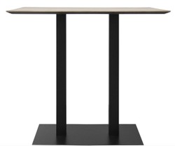 Casa Padrino Table de bar de luxe en bois de chêne et acier naturel / noir - 110 x 70 x H. 101 cm