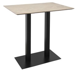 Casa Padrino Table de bar de luxe en bois de chêne et acier naturel / noir - 110 x 70 x H. 101 cm
