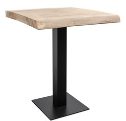 Casa Padrino Table de Bar de Luxe en Bois de Soar Massif, Naturel et Noir, 90-95 x 90-95 x 107 cm