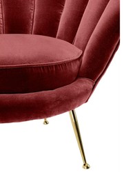 Casa Padrino fauteuil de luxe vin rouge / laiton 96,5 x 79 x H. 78 cm - Mobilier d'hôtel Design