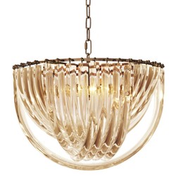 Casa Padrino lustre de luxe champagne / laiton antique Ø 50 x H. 33 cm - Collection de Luxe