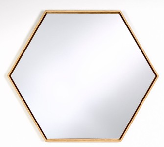 Casa Padrino espejo de lujo con marco de madera natural 52 x H. 45 cm - Espejo de Pared de Salón