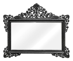 Casa Padrino miroir mural baroque noir 190 x H. 155 cm - Miroir de Salon dans le Style Baroque