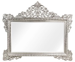 Casa Padrino baroque wall mirror silver 190 x H. 155 cm - Living Room Mirror in Baroque Style