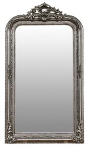 Casa Padrino baroque mirror silver 86 x H. 155 cm - Living Room Furniture in Baroque Style