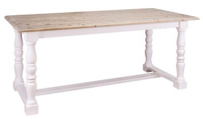 Casa Padrino country style dining table natural colors / white 180 x 90 x H. 78 cm - Country Style Dining Room Furniture