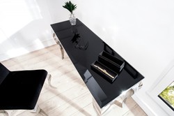 Console Designer Casa Padrino B144cm x H75cm x D54cm Nero / Argento - Consolle di lusso Console Designer Casa Padrino B144cm x H75cm x D54cm Nero / Argento - Consolle di lusso