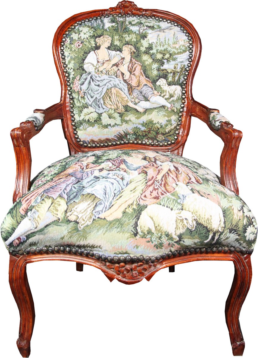Casa Padrino Barock Salon Stuhl Gobbelin Gobelin Braun Mahagoni Handgefertigt Barockmöbel Möbel Furniture gewebt Webmuster Interior Baroquq Arm Chair Brown Casa Padrino Barock Salon Stuhl Gobbelin Gobelin Braun Mahagoni Handgefertigt Barockmöbel Möbel Furniture gewebt Webmuster Interior Baroquq Arm Chair Brown