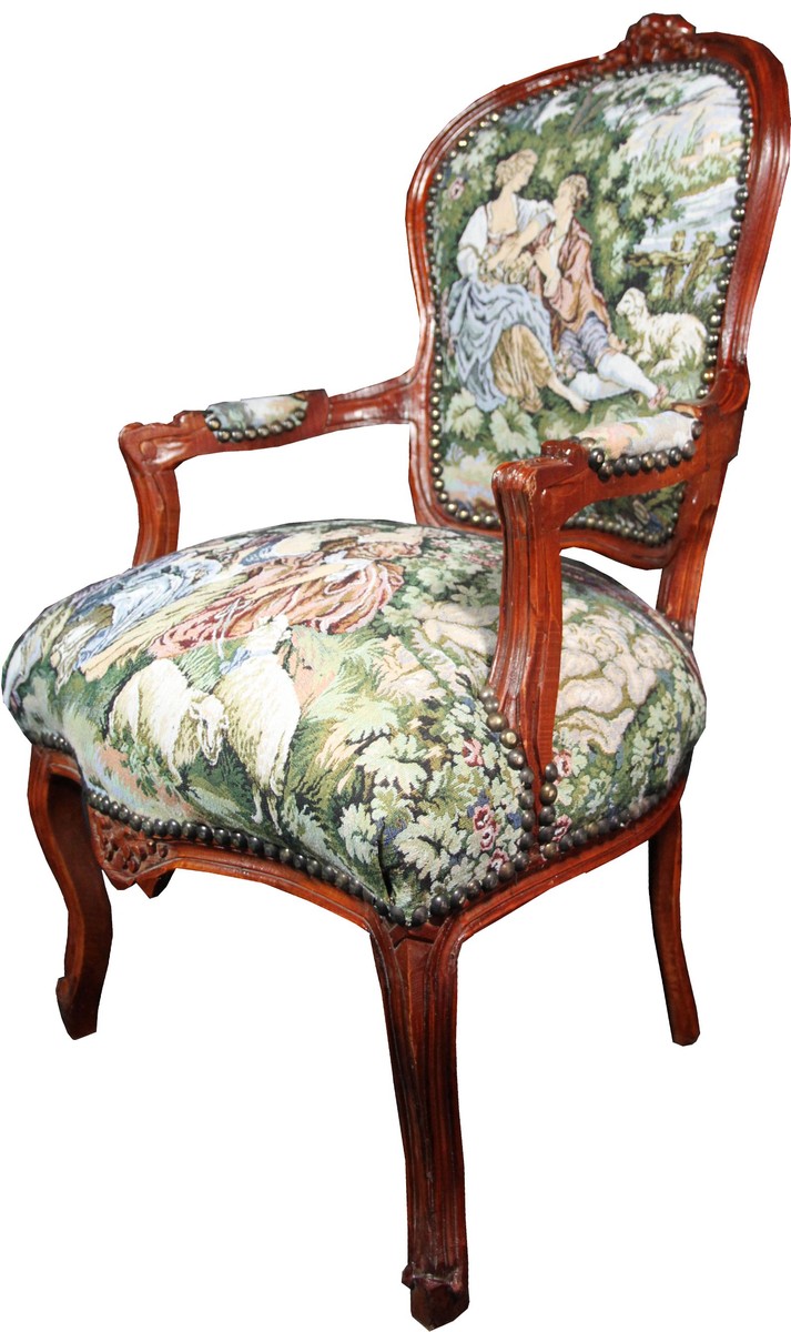 Casa Padrino Barock Salon Stuhl Gobbelin Gobelin Braun Mahagoni Handgefertigt Barockmöbel Möbel Furniture gewebt Webmuster Interior Baroquq Arm Chair Brown Casa Padrino Barock Salon Stuhl Gobbelin Gobelin Braun Mahagoni Handgefertigt Barockmöbel Möbel Furniture gewebt Webmuster Interior Baroquq Arm Chair Brown