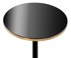 Casa Padrino luxury dining table black / brass Ø 60 x H. 75.5 cm - Luxury Dining Room Furniture