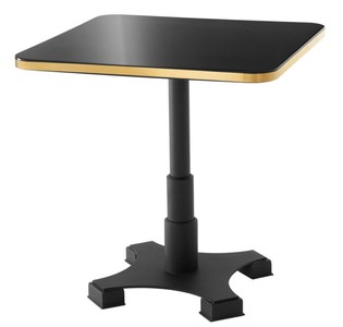 Casa Padrino table de salle à manger de luxe noir / laiton 74 x 74 x H. 75,5 cm - Meubles de Salle à Manger de Luxe