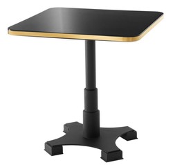 Casa Padrino tavolo da pranzo di lusso nero / ottone 74 x 74 x H. 75,5 cm - Mobili da Pranzo di Lusso