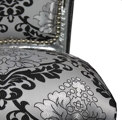 Casa Padrino Baroque Dining Chair Silver Black Pattern / Silver without Armrests - Antique Furniture Casa Padrino Baroque Dining Chair Silver Black Pattern / Silver without Armrests - Antique Furniture
