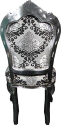 Casa Padrino Baroque Dining Chair Silver Black Pattern / Silver without Armrests - Antique Furniture Casa Padrino Baroque Dining Chair Silver Black Pattern / Silver without Armrests - Antique Furniture