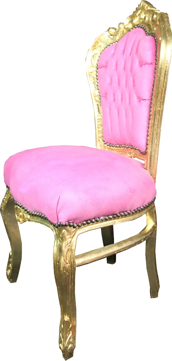 Silla de comedor barroca Casa Padrino Pink / Gold Mod3 - Edición limitada Silla de comedor barroca Casa Padrino Pink / Gold Mod3 - Edición limitada
