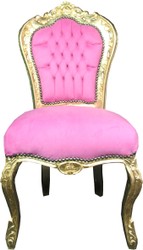 Casa Padrino Chaise Baroque Rose / Or Mod3 - Edition Limitée Casa Padrino Chaise Baroque Rose / Or Mod3 - Edition Limitée