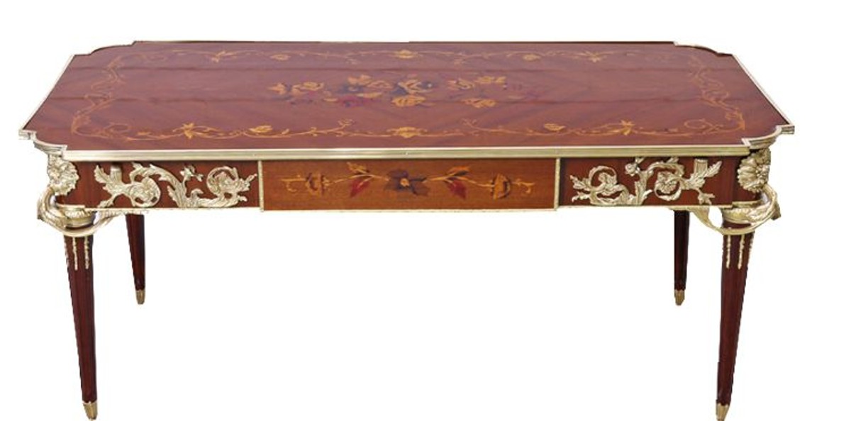 Casa Padrino luxury baroque desk mahogany secretary 120 cm - antique style Casa Padrino luxury baroque desk mahogany secretary 120 cm - antique style