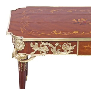 Casa Padrino Luxus Barock Schreibtisch Mahagoni Sekretär 120 cm - Antik Stil  