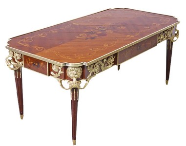 Casa Padrino Luxus Barock Schreibtisch Mahagoni Sekretär 120 cm - Antik Stil  