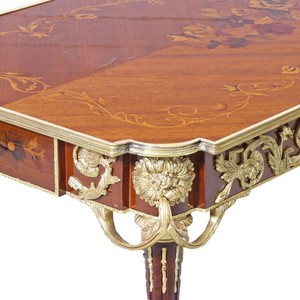 Casa Padrino Luxus Barock Schreibtisch Mahagoni Sekretär 120 cm - Antik Stil  